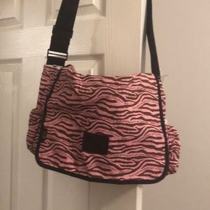 Pink scriptures diaper bag